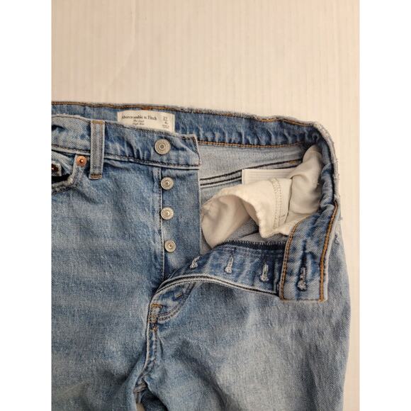 Abercrombie & Fitch Jeans Womens 27 The Dad High Rise Straight Button Fly - Picture 6 of 12